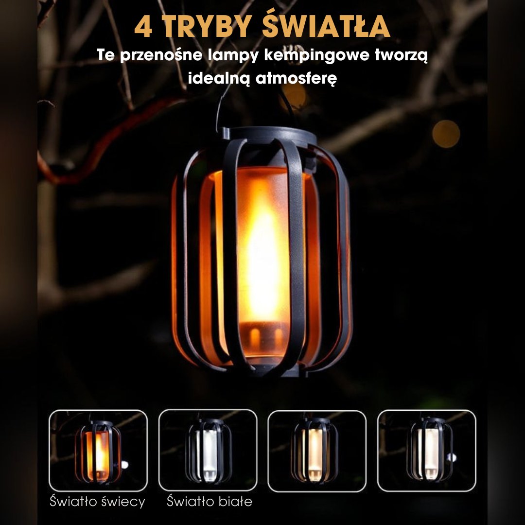 FlameGlow™ - Lampa z efektem płomienia – ładowana przez USB i energię słoneczną