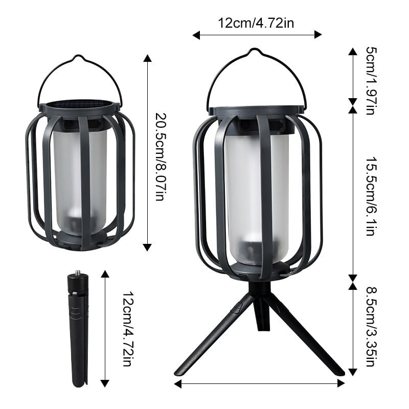 FlameGlow™ - Lampa z efektem płomienia – ładowana przez USB i energię słoneczną