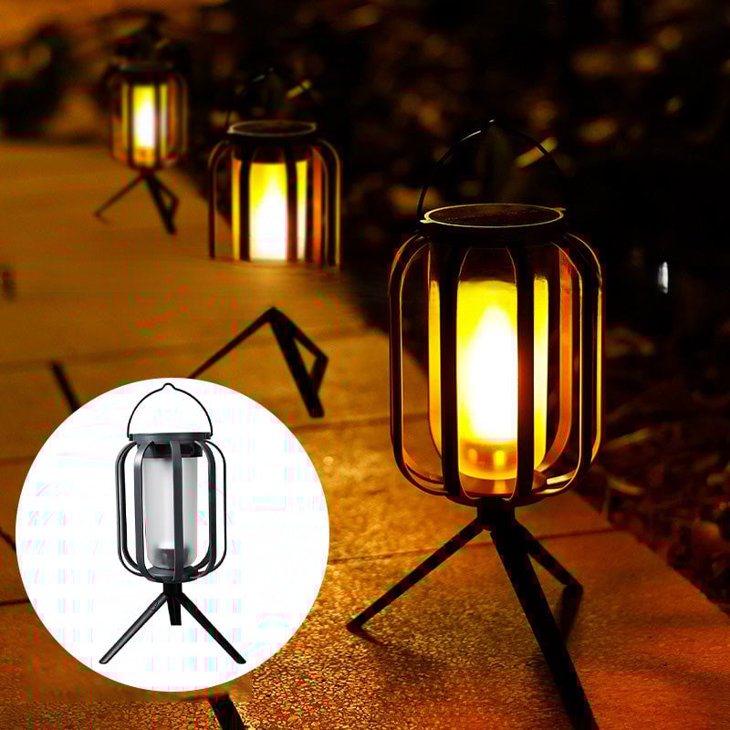 FlameGlow™ - Lampa z efektem płomienia – ładowana przez USB i energię słoneczną