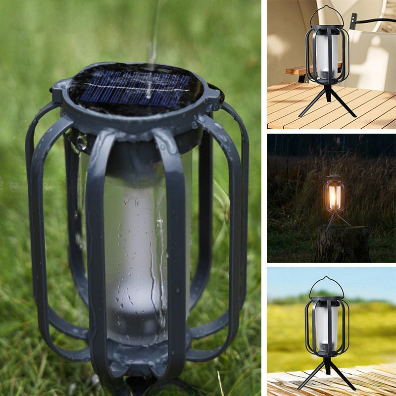 FlameGlow™ - Lampa z efektem płomienia – ładowana przez USB i energię słoneczną
