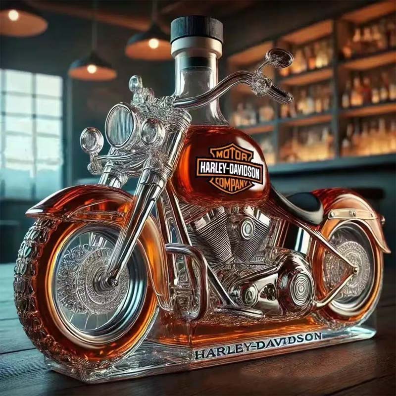 Kreatywna szklana butelka w kształcie motocykla