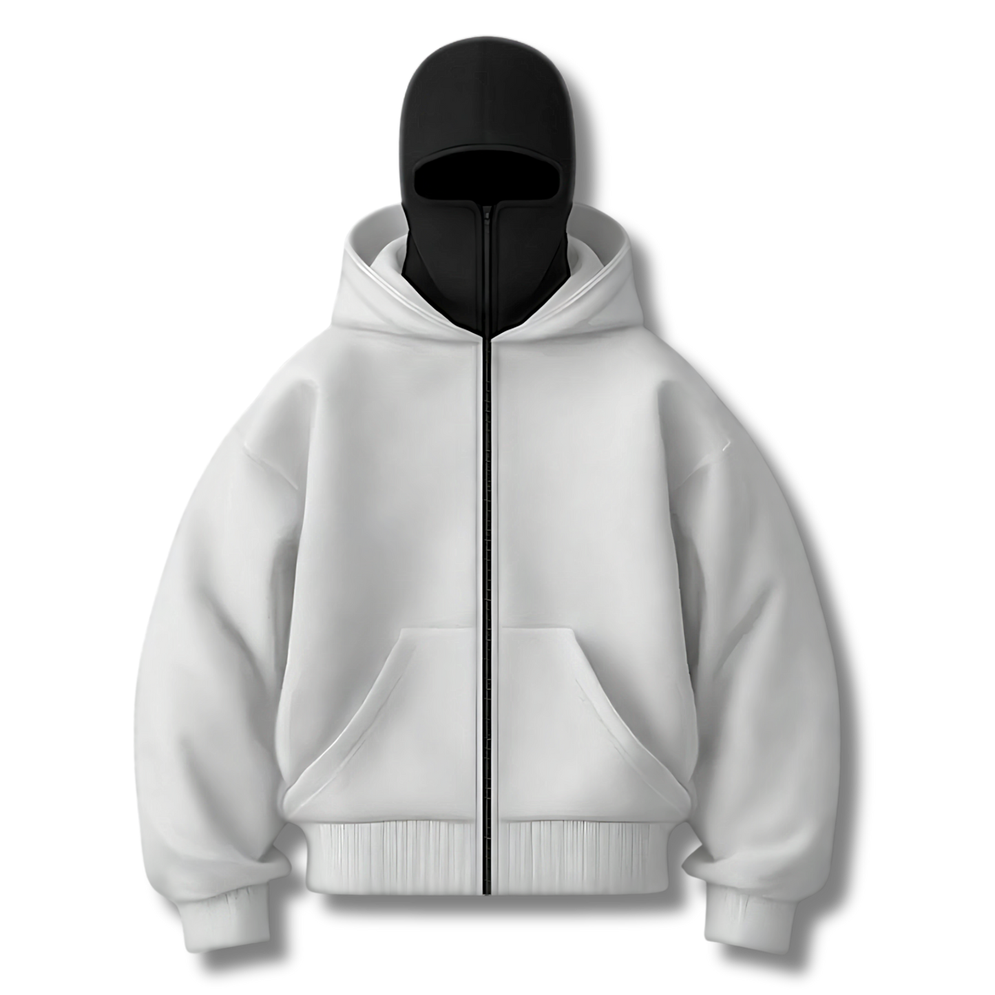 Anti-Social Hoodie - Bluza z kapturem, zamkiem i zintegrowaną maską – Unisex