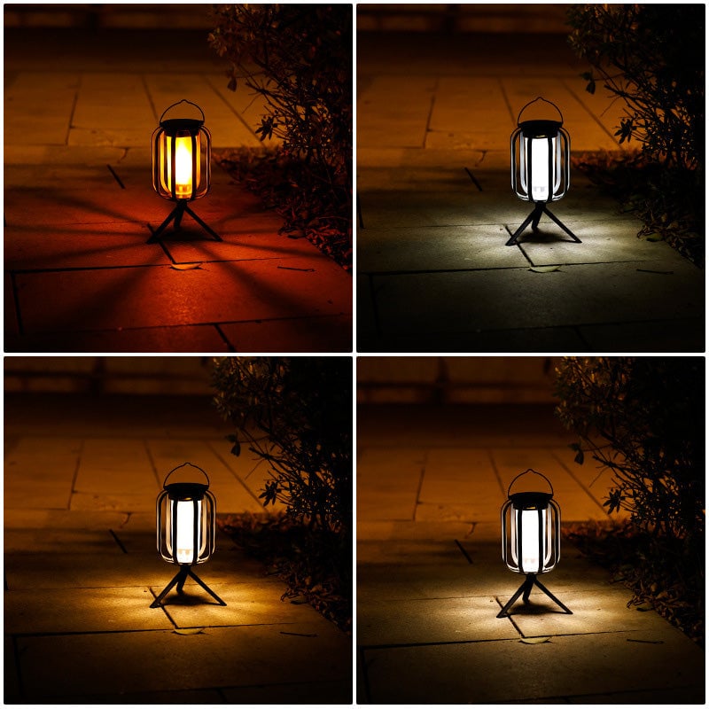 FlameGlow™ - Lampa z efektem płomienia – ładowana przez USB i energię słoneczną