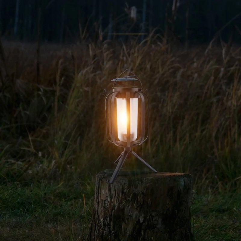 FlameGlow™ - Lampa z efektem płomienia – ładowana przez USB i energię słoneczną