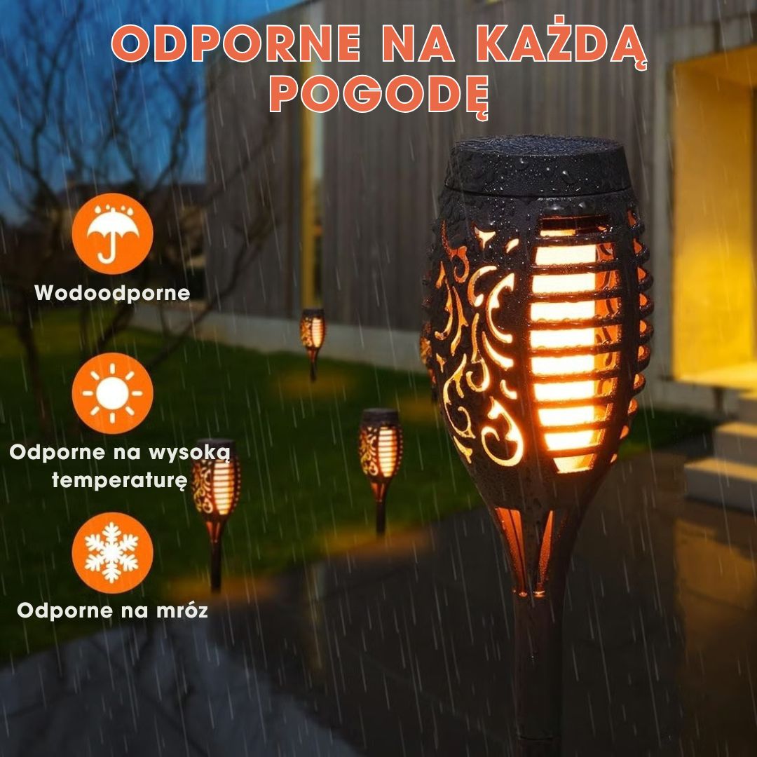SolarFlame™ - Solarn lampa ogrodowa z efektem migoczącego płomienia
