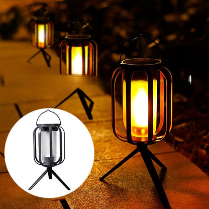 FlameGlow™ - Lampa z efektem płomienia – ładowana przez USB i energię słoneczną
