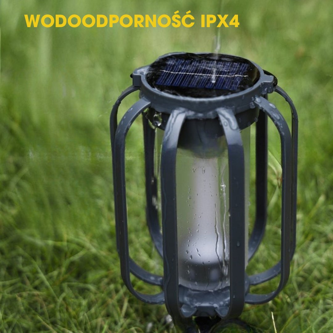 FlameGlow™ - Lampa z efektem płomienia – ładowana przez USB i energię słoneczną