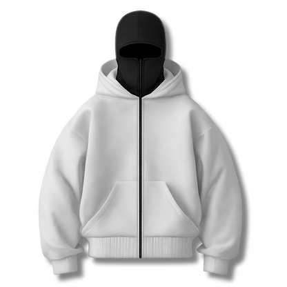 Anti-Social Hoodie - Bluza z kapturem, zamkiem i zintegrowaną maską – Unisex