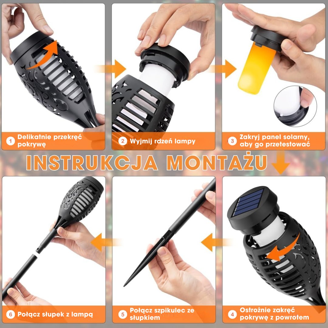 SolarFlame™ - Solarn lampa ogrodowa z efektem migoczącego płomienia
