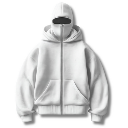 Anti-Social Hoodie - Bluza z kapturem, zamkiem i zintegrowaną maską – Unisex