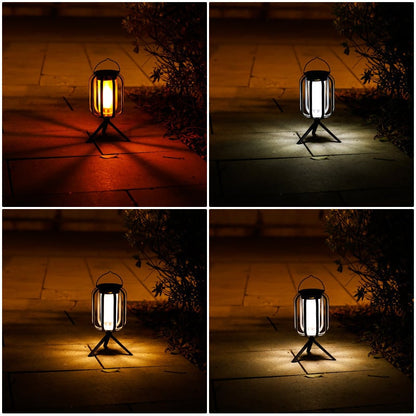 FlameGlow™ - Lampa z efektem płomienia – ładowana przez USB i energię słoneczną