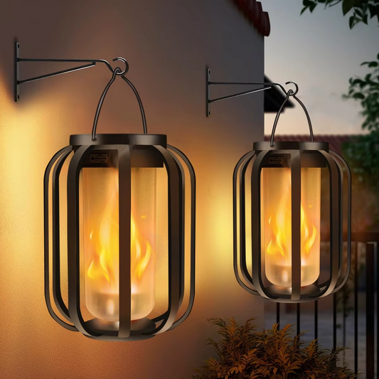 FlameGlow™ - Lampa z efektem płomienia – ładowana przez USB i energię słoneczną